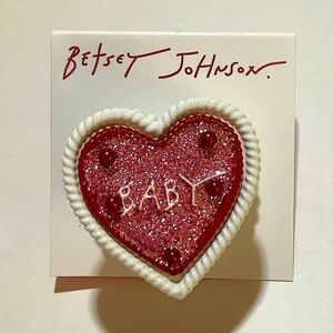 Betsey Johnson Baby Heart Adjustable Cake Ring New